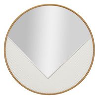 espejo de pared redondo de madera blanca o 80x4 cm