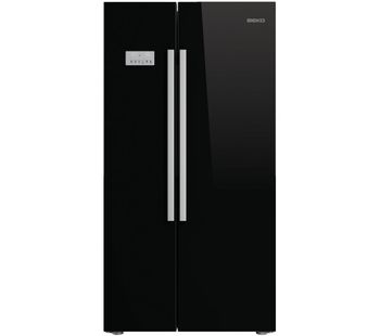 BEKO American-Style Fridge Freezer Black ASL141B, Black