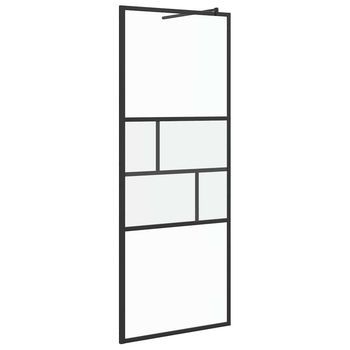 Pared De Ducha Walk-in Negro 80 X 195 X 0,5 Cm Vidaxl