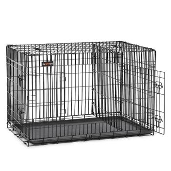 Feandrea Jaula para Perros, con 2 Puertas, 92,5 x 57,5 x 64 cm/107 x 70 x 77,5 cm/122 x 74,5 x 80,5 cm, Negro