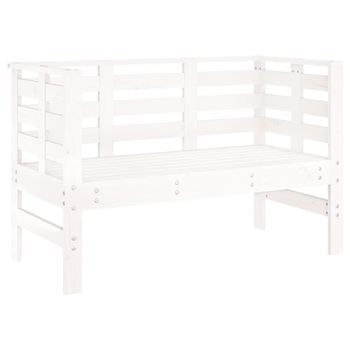 Banco De Jardín | Banco De Exterior | Silla De Jardín Madera Maciza De Pino Blanco 111,5x53x71 Cm