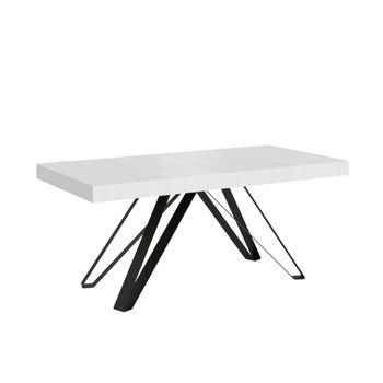 Mesa Extensible 90x200/460 Cm Terium Fresno Blanco Patas Antracita