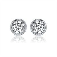 pendientes pequenos de plata 925 con circonita