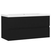 mueble con lavabo madera de ingenieria negro vidaxl