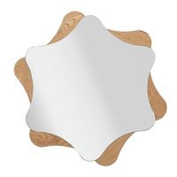 espejo de pared de madera marron en forma de estrella o 80x1 cm