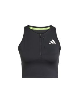 Camiseta de Running adidas Adizero Crop Mujer Negro