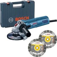 amoladora angular 800w - 125mm  2 discos  caja professional