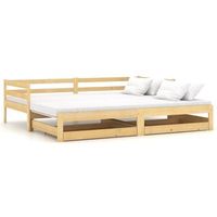 cama individual  sofa cama extraible madera maciza de pino 2x90x200 cm cfw62233