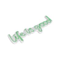 iluminacion led decorativa de plastico life is good verde 57x17x2 cm