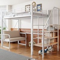 litera de 90x200 cm con estructura metalica estable cama superpuesta con sofa extraible adolescentes y adultos color blanco