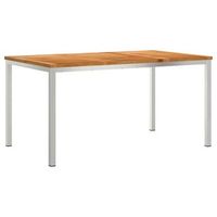 mesa de jardin  mesadecomedor marron 150 x 90 x 75 cm madera de teca maciza