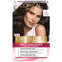 loreal paris excellence creme permanent hair dye various shades - 3 natural darkest brown