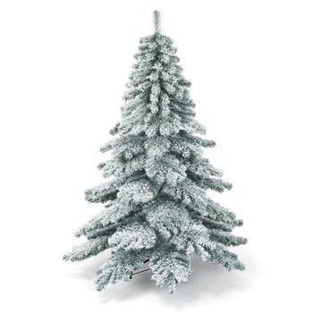 Árbol De Navidad Artificial De 180 Cm Con Copos De Nieve Árbol De Navidad Puntas De Pvc Verde + Blanco
