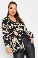 yours camisa amplia negra estampada mujer curvy y tallas grandes yours