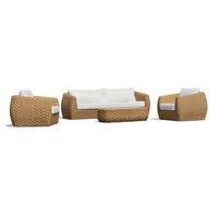 salon de jardin de 5 plazas en aluminio y resina trenzada