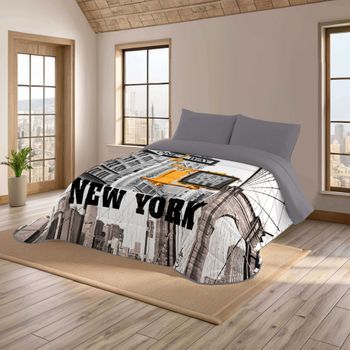 Naturals - Edredón Estampado Cama 150 - Microfibra Poliéster - 300 Gr -fabricado En España - Brooklyn