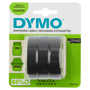 PACK 3 CINTAS ETIQUETAS NEGRO 9MMX3M. DYMO S0847730