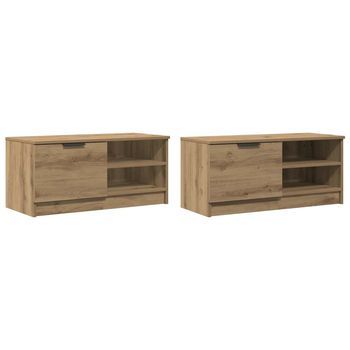 Muebles Para Tv 2 Uds Madera Roble Artisan 80x35x36,5 Cm Vidaxl