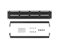 patch panel lanberg 48 puertos 2u 19ar cat6 negro