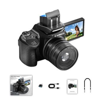 DC207 Cámara réflex digital 4K 16 MP zoom digital 28x visor de cintura con pantalla dual cámara de vlogging enfoque auto