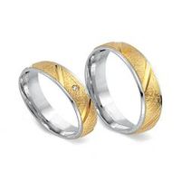 alianzas 14 quilates oro amarillo-blanco con diamante
