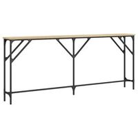 mesa consola madera de ingenieria roble sonoma 180x23x75 cm vidaxl