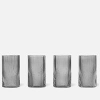 ferm living ripple verrines - set of 4 - smoked grey