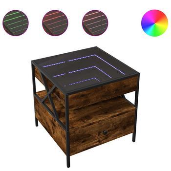 Mesa De Centro Con Infinity Led Roble Ahumado 50x50x51 Cm Vidaxl