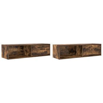 Muebles De Tv 2 Uds | Mueble De Salón | Mesa De Tv Madera Ingeniería Color Roble 100x31x25,5cm