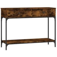 mesa consola madera de ingenieria roble ahumado 100x345x75 cm vidaxl