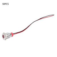 50 indicadores led metalicos ip65 rojo 12 mm 24v