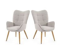 sillon relax tapizado en tela gris claro estilo escandinavo con patas de madera maciza respaldo alto y acolchado suave silla de salon comedor dormitorio capacidad 120kg