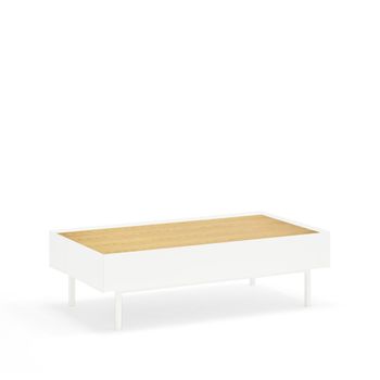 Mesa de centro con 2 cajones blanco