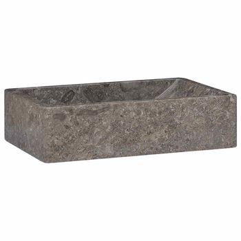 Lavabo De Baño Moderno | Lavabo De Mármol Gris Con Brillo 45x30x12 Cm