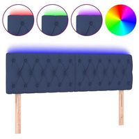 cabecero cama con led  panel de cabecera de tela azul 144x7x7888 cm