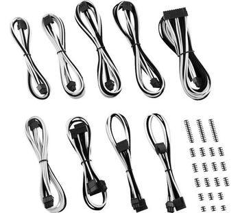 CABLEMOD Classic ModMesh C-Series Corsair AXi HXi RM Cable Kit - Black & White, Black
