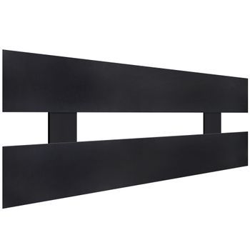 Dhome Cabecero Negro 90cm Horizontal Estilo Valla Madera Reciclada Dm Herrajes Incluidos (90cm Horizontal Valla, Negro)
