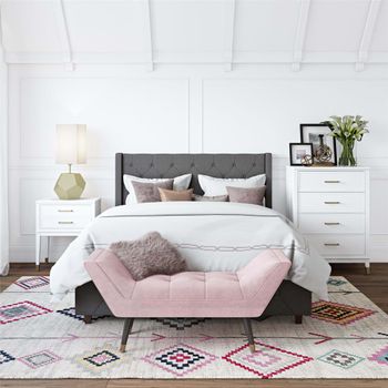 Cómoda con 4 cajones en efecto de madera blanco