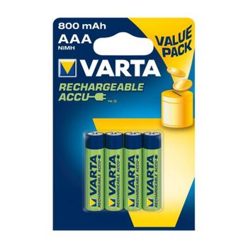 Pilas Varta Recargables AA NiMH 800 mAh 4 Unidades Azul Verde