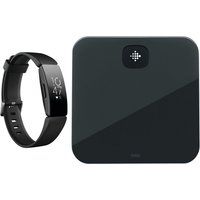 fitbit inspire hr fitness tracker  aria air smart scale bundle - black universal black