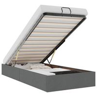 cama individual  cama para adultos  estructura cama otomana sin colchon tela gris oscuro 90x200cm