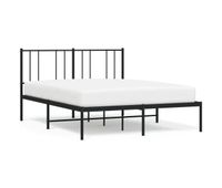 estructura de cama con cabecero metal negro 120x200 cm con cabecero