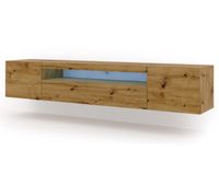 el soporte de tv aura un estilo moderno mide 42x200x37 cm e incluye 4 estantes y 3 puertas
