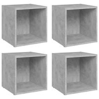 mueble tv  mueble de salon  armario tv 4 uds madera contrachapada gris hormigon 37x35x37cm
