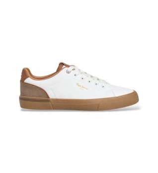 Pepe Jeans para hombre. PMS300012 Zapatillas Kenton Once blanco (45), Plano, Cordones, Casual