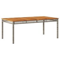 mesa de jardin  mesa de exterior ratan sintetico madera acacia gris 180x90x75 cm