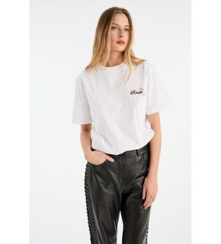 Rotate para mujer. 114745400 Camiseta Astra blanco (S), Casual, Manga corta, Algodón Orgánico, Sostenible