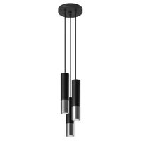 lampara de techo cromo negro acero alt 90 cm