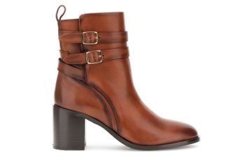 botines de piel con elástico tan 36