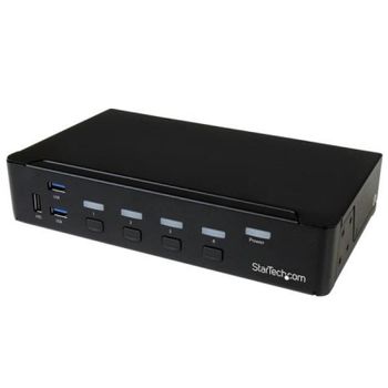 Conmutador KVM DisplayPort StarTech.com SV431DPU3A2 4 Puertos USB 3.0 4K Montaje en Rack
